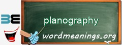 WordMeaning blackboard for planography